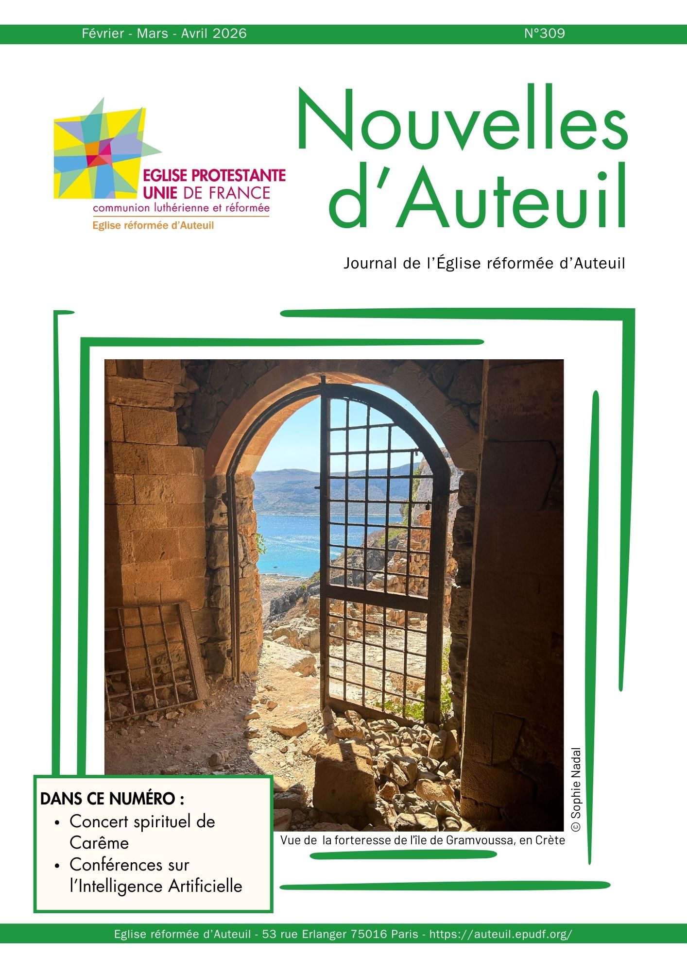 Nouvelles d&rsquo;Auteuil n°309  Février – Avril 2026